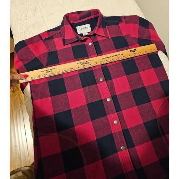 Orvis Classic Collection Shacket Red Black checkers. Sz Ws Large. Fleece lined. - Picture 6 of 13